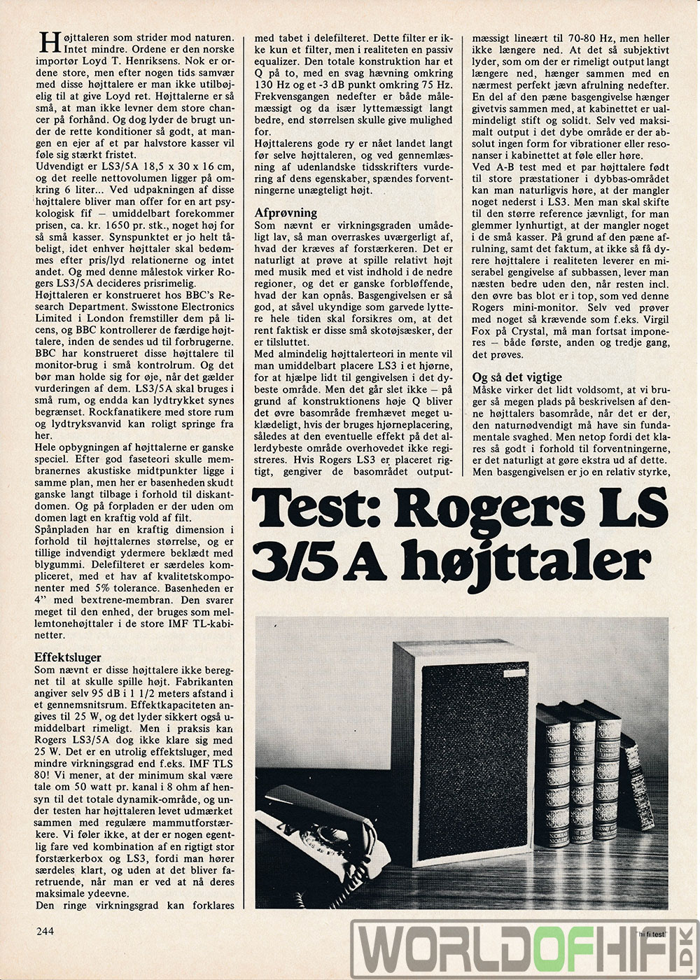 Hi-Fi Test, 79, 244, Højttalere, , Rogers LS3/5A