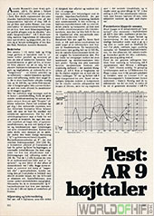 Hi-Fi Test, 79, 242, Højttalere, , Acoustic Research AR9