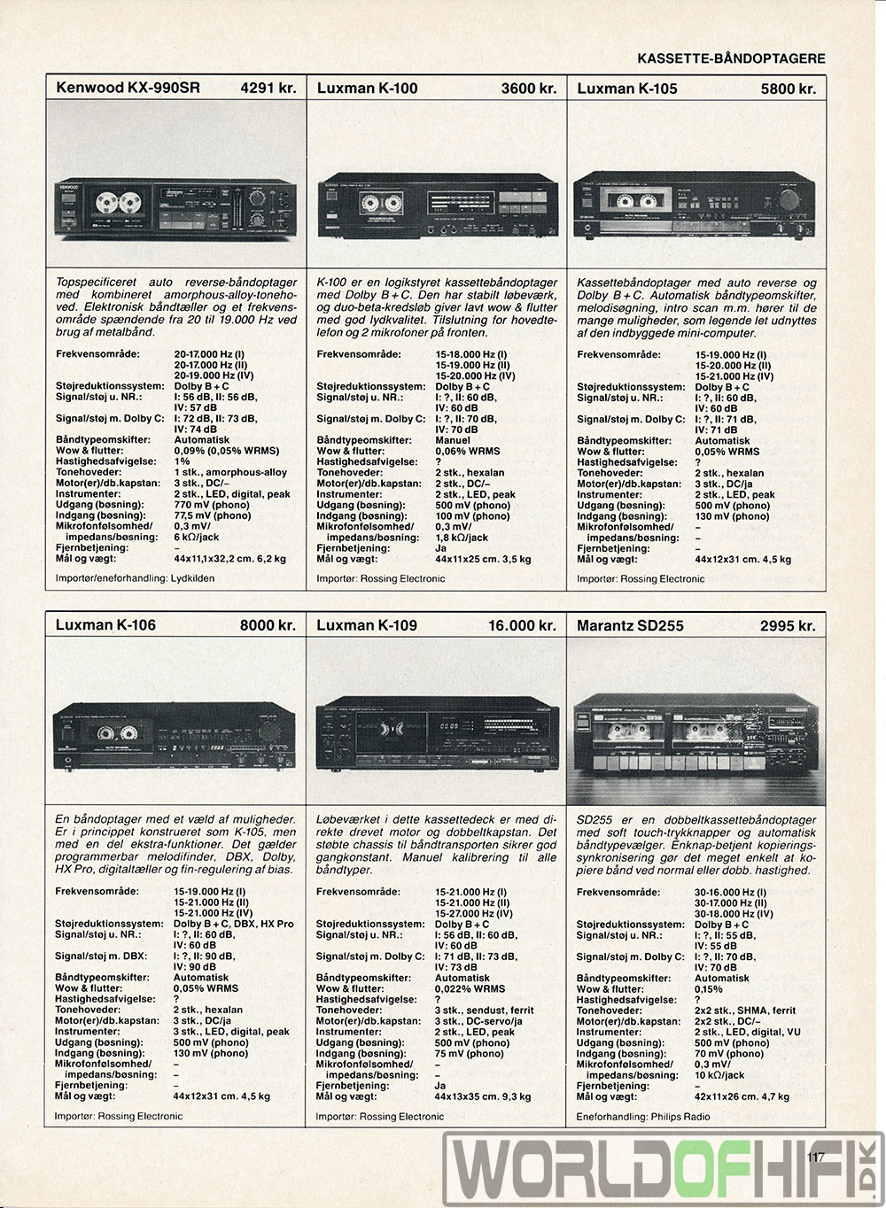 Hi-Fi Revyen, 87, 117, Kassette-båndoptagere, , 
