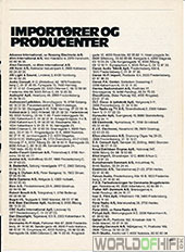 Hi-Fi Revyen, 89, 305, Importør og producent-fortegnelse, , 