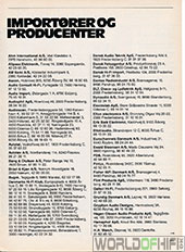 Hi-Fi Revyen, 91, 185, Importør og producent-fortegnelse, , 