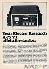 Hi-Fi Test, 79, 48, Forstærkere, , Electro Research A 75V1