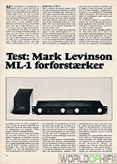 Hi-Fi Test, 79, 56, Forstærkere, , Mark Levinson ML-1